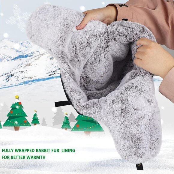 Winter  Trapper Hat for Men Women Cold Trooper Hat for Skiing Hunting Black - Picture 3 of 4